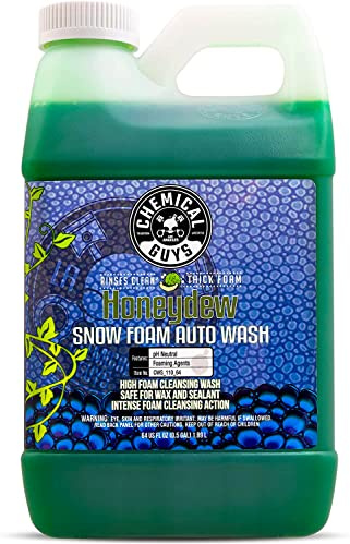Chemical Guys Car Wash Soap for Foam Cannon or Bucket, Honeydew Snow Foam Car Wash Soap for Trucks, Motorcycles, RVs & More, Super Suds, Honeydew Scent - 64 oz (Half Gallon)