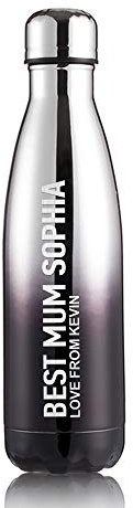 Personalised Insulated Water Bottle 12 Hours Hot & 24 Hours Cold 500ML / 17oz Vacuum Flask Stainless Steel Bottles for Christmas Gift School Office & Hiking Outdoor(Silver & Black,Role)