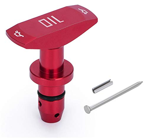 Ölmessstab Griff, Asudaro Aluminiumlegierung Ölmessstab Zuggriff Auto Motor Ölgriff Ölmessstab Stoßgriff Ersatz Öl Peilstab Griff Öllegstab Ölmessstab Zuggriff Kompatibel mit Gt V8 Gt500,rot