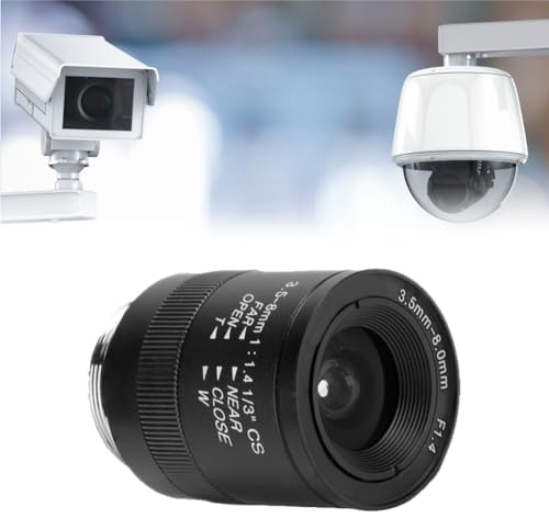 Objectif à Ouverture Manuelle 3,5-8 Mm, Objectif de Caméra à Ouverture Manuelle CS Mount CCTV Security Camera Zoom Lens 720P Manual Lens Focal Length Lens Security CCTV Camera Accessoire
