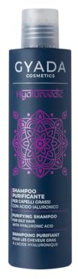 GYADA COSMETICS, Hyalurvedic Shampoo Purificante, Contrasta l'Effetto Crespo Grazie al 3D Hair Complex, per Capelli Grassi, Sottili e Sfibrati, a Base di Neem, Moringa, Hennè Neutro, 200 ml