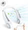 VFANDV Nackenventilator, 3000mAh Hängender Halsventilator Tragbarer Persönliche Halsventilatoren USB Wiederaufladbarer Nackenlüfter 5 Geschwindigkeiten LED Neck Fan mit 360° Einstellbarer (weiß)