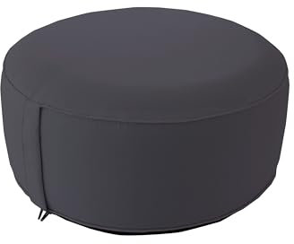 ED ENJOY HOME Pouf d'extérieur Rond Gonflable, Gris Foncé, 55x55cm, avec Housse Collection Jardin Borneo