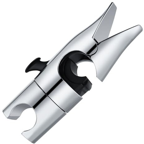 Shower Head Holder with Hook for Slide Bar,Sleek Shark Design Adjustable Shower Head Holder for 18-25mm O.D. Rail,Easy to Install Shower Wand Holder,Replacement Shower Accessories 360° Rotation Moving