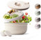 MAMEIDO Salatbox to go 1,5l, Bowl Lunchbox Erwachsene aus Edelstahl, Bento Box BPA-frei mit Fächern & auslaufsicherem Dressingbehälter, Essensbox Meal Prep (Ivory Beige, 1500ml)