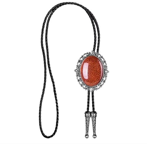Cravatte Bolo In Pelle - Cravatta Da Cowboy In Corda Di Pelle Intrecciata Fatta A Mano Vintage Con Ciondolo In Pietra Naturale Cravatta Da Cowboy Occidentale Cravatta Nera Bola Per Uomo Donna Nero