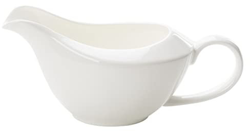 Alipis Ceramic Gravy Boat: White 6.7 Inch Sauce Pot - Small Serving Jug for Home Dining, Holiday Meals & Thanksgiving Dinner