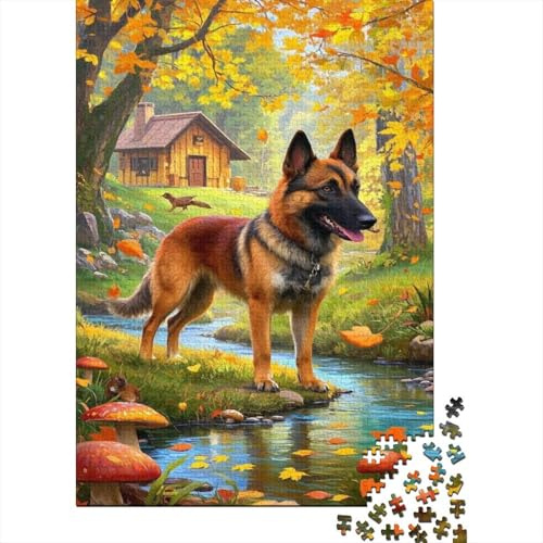 Belgisk Malinois 1 000 bitar pussel för vuxna pedagogiskt spel utmaning lägenhet inredning vacker presentidé 1 000 st (75 x 50 cm)