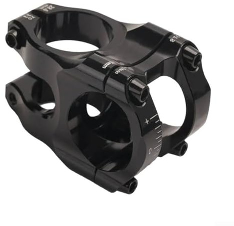 Snowchecking Attacco manubrio corto per mountain bike, 31,8 x 35 mm, lavorato a CNC, in lega di alluminio 6061, per mountain bike e bici da strada (nero)