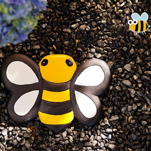 SBJKLYRN Pietra calpestabile da Giardino， Decorazione for vialetti Esterni, a Forma di Farfalla, Ape, Coccinella, Divertente e Carina, Pietra for passerelle tridimensionali(Bees)
