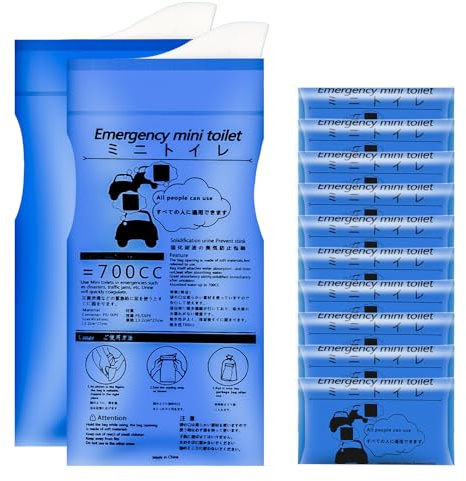 12 PzSacchetti per Urina, 700 ml Sacchetti per Vomito da Viaggio, Sacchetti Vomito da Viaggio per Toilette WC Portatile Adulti Orinatoio Portatile Donna Uomini Campeggio Auto Emergenza