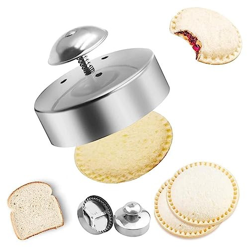 Taglierina per sandwich, Taglierina per sandwich per bambini Antiaderente e sigillante per biscotti rotondi in acciaio inossidabile per uso alimentare da 3, 54 pollici pe
