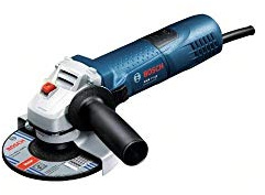 Bosch Professional Winkelschleifer GWS 7-115 (Scheiben-Ø 115mm, 720 Watt, mit Wiederanlaufschutz, Zusatzhandgriff, Aufnahmeflansch, Schutzhaube, Spannmutter & Zweilochschlüssel, im Handwerkerkoffer), 0601388107