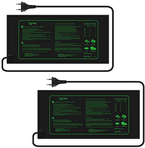 LERWAY Värmematta Odling Sådd Växthus Växter Värmematta,Reptil Terrarium Värmematta Termostat Varm Matta Amfibievärmematta Värmedyna 52cm*25cm (21W-2 Packs)