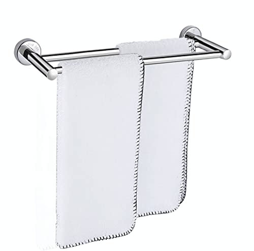 kuivoo Barre porte-serviette double en acier inoxydable 304 - 40 cm - Fixation murale - Pour salle de bain et cuisine - Argenté
