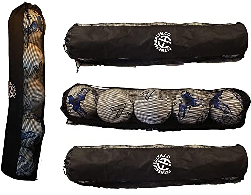 Fitness Health Bolsa de pelota de fútbol con cordón Red de pelota de fútbol con correa para el hombro (12 bolas) Saco negro