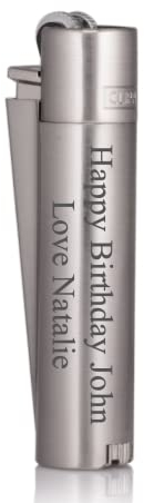 Limited Edition - Clipper Lighter ® Deep Laser Engraved Personalised Metal - Engraving Included for Birthdays, Anniversaries, Weddings and Valentines - Silver - QTY: (1)