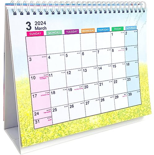 TOYANDONA Calendrier Mural 2024 Calendrier Bureau 2024 Planifier Et Organiser De Bureau Debout Planificateurs De De Comptoir Décor De Table Papier Magnétique Décorations