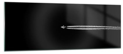 ARTTOR Vidrios decorativos Avión Viaje Velocidad Cuadro Sobre Vidrio Moderno 140x50cm Decoracion Salon Cocina Cuadros Pared Impresiones Grande XXL Impresión en Cristal Wall Art Prints GAB140x50-5256