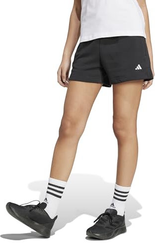 adidas Damen Essentials SMALL Logo Fleece Shorts, Black, L