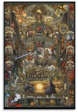 DMYTDYQK Poster mit Elden Ring, Schatten des Erdtrees, 3 Stück, Leinwand-Poster, Schlafzimmer, Büro, Raumdekoration, Geschenk, 30 x 45 cm