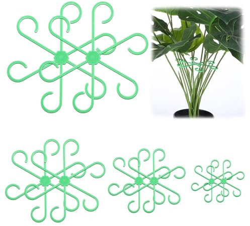 16 supporti per piante Monstera, supporto per piante rampicanti, piante Monstera, supporto per piante rampicanti, per piante e fiori, ortensie, pomodori (verde)