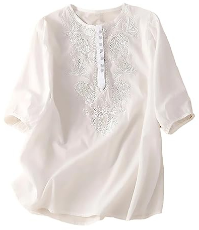 Donna Camicetta in Lino Cotone Primavera Scollo a V Elegante Oversize Maglietta Casual Comodo Estive Leggero Blusa Manica Corta Lavoro Moda Camicia in Lino Classica Traspirante Vintage Camicetta