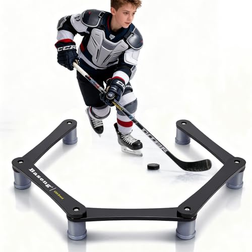 Baseng Hockey Stick Handling Trainer | Adjustable Hockey Training Equipment for Puck Control, Hand-Eye Coordination & Reaction Time | Portable On/Off Ice Trainer for All Ages, 5 Sections(Grey)