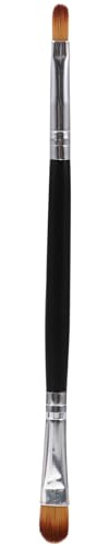 iplusmile Brocha de Sombra de Ojos Doble Cabezal con Tubo Plateado Pincel Sintético para Maquillaje Profesional Portátil y Duradero para Aplicar Polvo y Sombras
