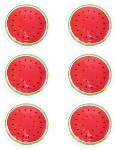 SHERCHPRY Compresse de Glace Yeux, Patchs Oculaires Froids Réutilisables en PVC Rouge, Sensation Rafraîchissante, 6 Pièces Visage