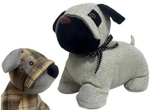 Fermaporta Cane Decorativo Per Casa e Ufficio cm29 850gr Blocca Finestre Animale Pesante Per Interni Decorativo In Tessuto Cani Fermalibri A Forma Di Cane Blocca Porta,Multicolore
