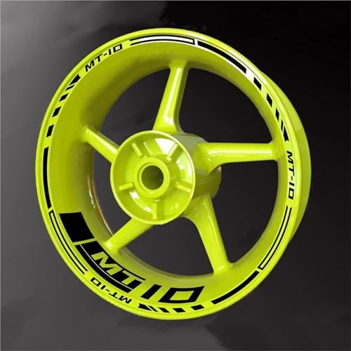 Calcomanía para llanta Juego Pegatinas Reflectantes para Llantas Motocicleta para Yamaha MT-10 MT10 MT 10 17 Pulgadas Incluye Cinta Adhesiva Decorativa Llantas Pegatinas Kit(Negro)