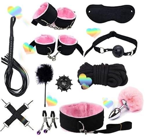 12pcs Nylon Rollspelande UppsäTtning, Nylon Rep + FjäDer Pinne, Familj BäRbar UppsäTtning-TräNing TillbehöR D-6 (Rosa)