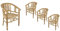 SAM 4er Set Teak-Holz Massiv Gartensessel Moreno, Stuhl mit Armlehnen, für Balkon, Terrasse