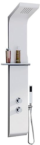 KINEDO Colonne de douche avec mitigeur thermostatique Aquamoon blanc