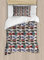 ABAKUHAUS Zug Bettbezugs Set für Einzelbetten, Industrie Verschiedene Fahrzeuge, Milbensicher Allergiker geeignet mit Kissenbezug, 130 x 200 cm, Pink Mehrfarbig