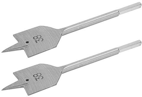Broca para taladro de pala, deja que la broca y la madera muerdan, broca de cabeza plana, alta dureza y durabilidad, para herramienta de perforación de 38 mm, 2 piezas, broca plana para