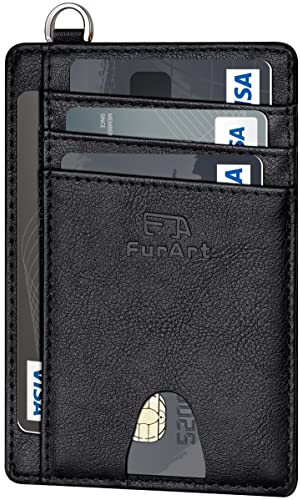 FurArt Schlank Kreditkartenetui,RFID-Blockierung Portemonnaie, Minimalistisch Kreditkarten Kartenetui für Herren und Damen