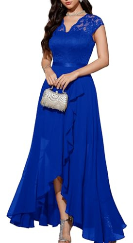 Bbonlinedress Robe de Soirée Femme Longue pour Cocktail Mariage Invité Bal de Promo Anniversaire Cérémonie Royal Blue 2XL
