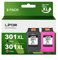 LIFOR 301 Ink Cartridges Combo Pack 301XL Ink Cartridges Black and Colour Remanufactured for HP 301 XL for Envy 4500 5530 5532 4502 4507 DeskJet 2540 2050 OfficeJet 2620 2622 4630（Packing May Vary）