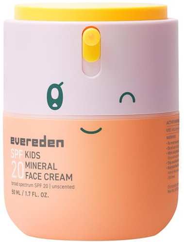 Evereden Kids Face Cream, 1.7 oz. | Fragrance-Free and Face Lotion with SPF 20 | Clean and Non-Toxic Kids Face Moisturizer | Multi-Vitamin Skin Care