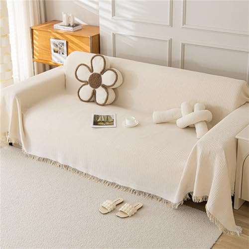 Telo Copridivano 1 2 3 4 Posti Copriletto Matrimoniale Multiuso Coperta Copridivano Moderna Antiscivolo Reversibile Plaid Per Divano Mobili Protector Coperta Decorativa Divano (Beige,180x230cm)