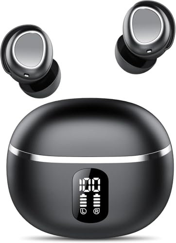 Auriculares Bluetooth Inalámbricos, Auriculares Bluetooth 5.3 con 4 Mic ENC, Mini Auriculares In-Ear para Dormir, 50H de Autonomía, Sonido Suave y Cómodo, IPX7 Impermeables Ultraligeros Cascos