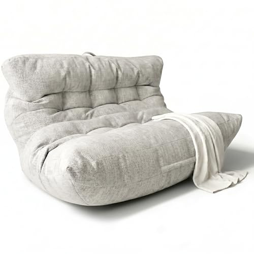 Aiire Puff Exterior Jardín Moderno - Sillón Puf XXL con Relleno Incluido de Diseño Terraza o Piscina - Outdoor Bean Bag Chair - Sofa Puff Gigante para 2 Personas Arena