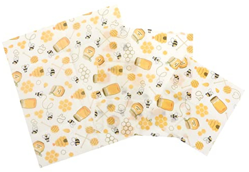 FRCOLOR 3 Piezas Wraps de Alimentos de Cera de Abejas Reutilizables para Almacenamiento de Comida para Pan Ecológicos y