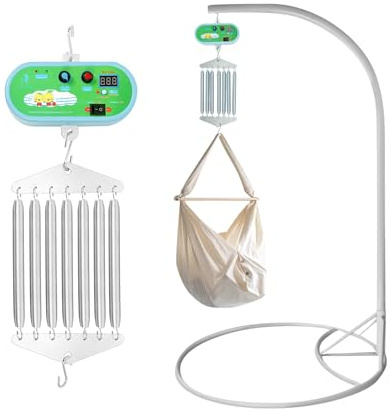 Elektrischer Federwiege Motor Controller, 20 kg Tragkraft & 12W - Mit 7 Federn, 10 Stufen Geschwindigkeit & Timer - Leiser Auto-Schaukelfeder für Babyschaukel und Hängewiege