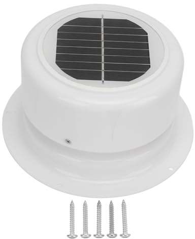 NOENNULL Ventilador de Ventilación con Energía Solar con Tornillos de Montaje, Extractor de Techo para RV, Remolque de Barco, Autocaravana