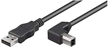 Goobay 50856 USB 2.0 auf USB B Druckerkabel 90 Grad Stecker / für Scanner & Drucker / Scannerkabel Universal kompatibel Dell Epson / Schwarz / 2 Meter