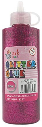 arkCRAFT Lot de 2 Tubes de Colle à Paillettes Scintillantes Fuchsia 120 ML