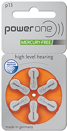 6 x Varta P13 PowerOne Type 13 / ORANGE Hearing Aid Batteries - 1.45V PR 48 / Made in Germany Latest Generation